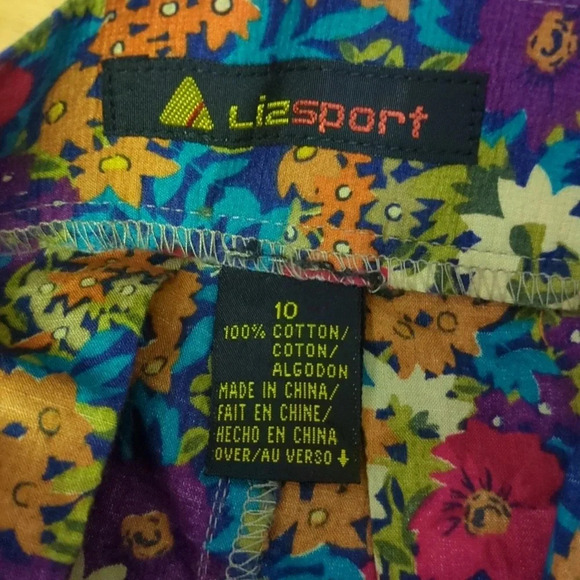 Liz Claiborne Floral A-Line Skirt with Red Belt - Picture 7 of 11